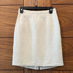 Banana Republic 100% Linen Cream Women's Pencil Skirt - Sz 4
